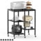 LIANTRAL Mikrowellen Regal 4 Stufig, Küchenregal mit Rollen, Bäckerregal, Standregal, Mehrzweck-Organizer für Backofen/Kaffeemaschine, Stabile Microwave Stand, Schwarz