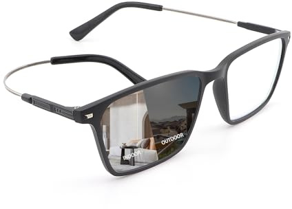 Vepiant Blue Light Blocking Glasses Photochromic Gray Transition Sunglasses for Men and Women Gaming TV Phone Computer Eyeglasses UV Protection Anti Glare Shade Lightweight Eyewear Full Rim Spectacles