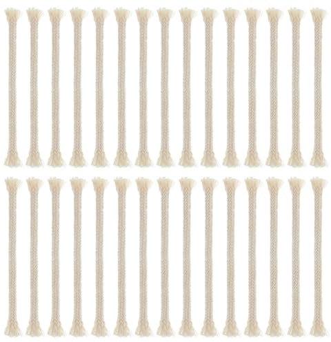 30 Stück 8mm Docht für Öllampen,Ymapinc Runde Ersatzdocht Öllampe Baumwolle Petroleumlampe Docht für Gartenfackel DIY Alkoholkerzenbrenner Öllaterne Petroleumlampe(Jeweils 16cm)