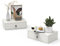 LEADZM Hängender Nachttisch 2er Set mit 1 Schublade, Nachtschrank hängend für Schlafzimmer, Wohnzimmer, 46 x 30 x14,5 cm (2, Weiße)