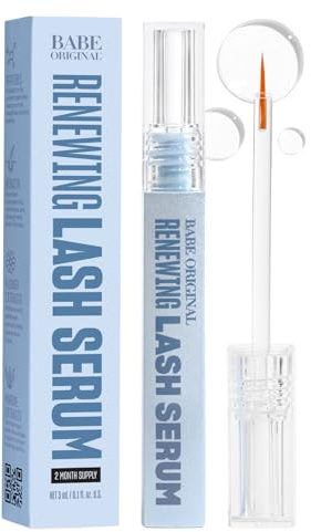 BABE ORIGINAL Renewing Lash Serum – Prostaglandin-Free, Peptide-Infused Gentle Lash Serum for Fuller, Longer-Looking Lashes, Lash Enhancing Treatment with Nourishing Botanicals, Vegan & Cruelty-Free