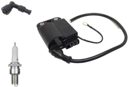 CDI Zündspule + Zündkerze B9ES + Zündkerzenstecker Set passend für Piaggio NRG MC2 MC3, Zip, Sfera NSL, Vespa ET2 LX Primavera, Gilera Runner