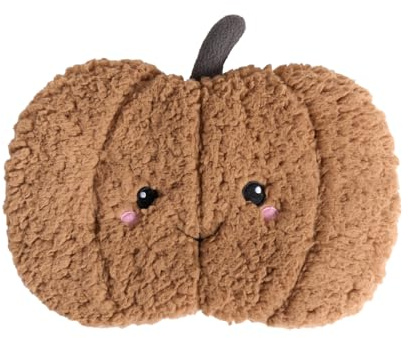OHS Halloween Pumpkin Microwaveable, Soft Teddy Plush Microwaveable Heat Pad with Removable Cover Heatable Cuddly Toy for Pain Relief Or Cold Days Adult Kids Gift, Rust