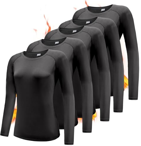 Damen 3er Pack Langarmshirt T-Shirts, UPF 50+ Sonnenschutz Schnelltrocknend Funktionsshirt Laufshirts, Atmungsaktiv Langarm Sportshirt Gym Yoga Running Top Freizeitshirt Workout Fitness Oberteil