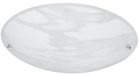 meineWunschleuchte Deckenlampe mit Glas Lampenschirm Weiß Alabaster, Ø 25cm