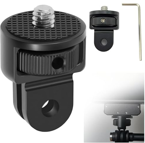 1/4-20 Tripod Adapter, 360° Locking Mount for Action Cameras, Aluminium | Durable CNC aluminium conversion mount for GoPro, Insta360, DJI Osmo, selfie sticks and bike mounts