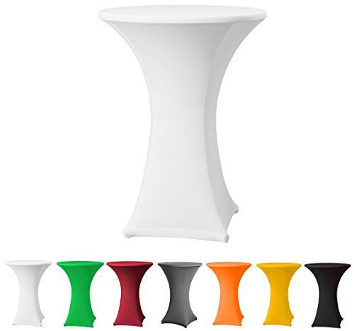 Babat Stehtischhusse Stretch in Farbe weiß und Durchmesser 80-85 für Bistrotisch/Stehtisch