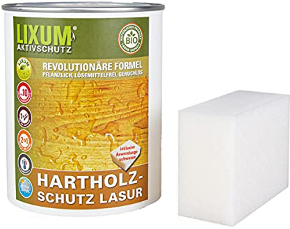 LIXUM AHORN HARTHOLZSCHUTZ Bio LASUR (Dunkelbraun) 3000ml = 90m²- natürlicher Langzeitschutz für Holz, hält bis zu 10 Jahren, nur 1 Anstrich nötig. Mit integriertem UV-Schutz und ohne Weichmacher.