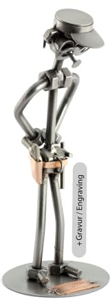 Steelman24 Schraubenmännchen Polizist mit persönlicher Gravur | Made in Germany,Handarbeit,Geschenkidee,Stahlfigur,Metallfigur