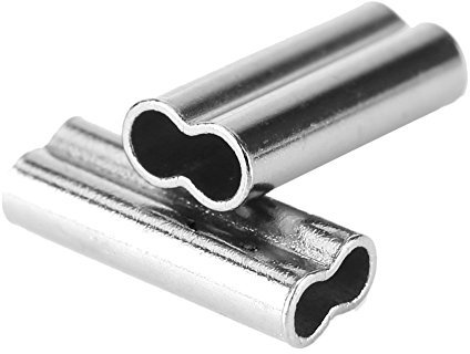 Manicotti da Pesca,Manicotti da Pesca 100pcs Doppio Tubo a Canna Cilindrica Connettori in Rame da 1/1.2/1.4/1.6/1.8 / 2mm(1.6 * 10mm)