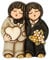 THUN® - Coppia di Sposi Lui+Lui con Cuore e Fiori - Regalo o Bomboniere di Matrimonio - Ceramica - I Classici