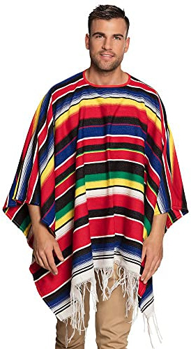 Boland - Mexiko Poncho Diego | Oberteil für Mexikaner Kostüm, Festival, Karneval und Mottoparty