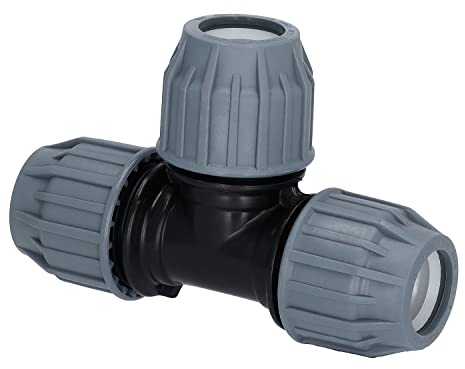 H2O-Flex® Lot de 32 raccords de serrage en T pour tuyau en polyéthylène 32 mm DVGW
