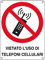 Cartello segnalatore - 16,6x23,3 cm - VIETATO L'USO DI TELEFONI CELLULARI - alluminio - Cartelli Segnalatori
