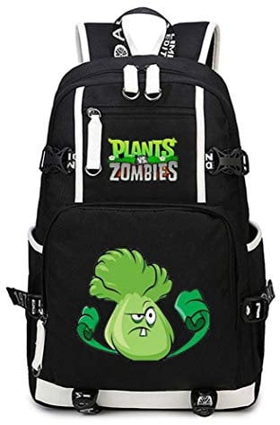 WANHONGYUE Plants vs. Zombies Game Backpack Student Schoolbag Laptop Book Bag Casual Dayback Black-12