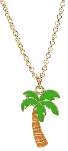 Bluebubble SUMMER LOVE Charm Necklace on Gift Card (Paradise Palm Tree (Green))
