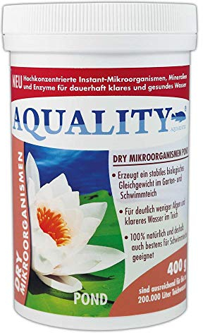 NEUHEIT: AQUALITY Gartenteich Dry Mikroorganismen (Hochkonzentrierte Instant-Mikroorganismen, Mineralien, Enzyme, Abbau Schadstoffe, 100% natürlich), Inhalt:400 g