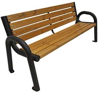 Primario Grande Gartenbank, Parkbank Holz - Gartenmöbel, Outdoor Bank mit 350kg Tragfähigkeit - Sitzbank Wetterfeste, Design Skandinavische (Primario Helle Eiche, 200cm - Gesamtlänge der Bank, CE)