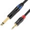 JOMLEY Cavo Jack 3,5mm to Jack 6,5mm, 6,35mm Mono a 3,5mm Stereo Adattatore Cavo, 1/4 Pollici TS Mono a 1/8 Pollici TRS Aux Interconnessione Audio Adattatore Cordone - 2 m