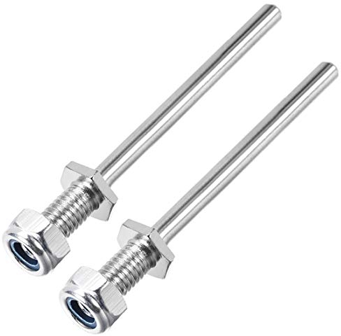 sourcing map 2 Stücke 5/16 Zoll Durchmesser X 2,4 Zoll Länge Fahrwerk Stahl Achswelle Antriebsachse mit Muttern für RC Flugzeug