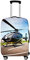DOTBUY Elastisch Kofferhülle, 3D Flugzeug Reise Kofferschutzhülle Gepäck Cover Reisekoffer Hülle Schutz Bezug Schutzhülle Waschbare Reisetasche Kofferbezug (K,XL (30-32 Zoll))