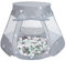 Selonis Tienda 105X90cm/300 Bolas De Campaña/Castilo Plegable con Bolas 6Cm para Niños, Gris:Blanco/Gris/Menta