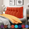 VERCART Rückenkissen Keilkissen Rückenlehne Kissen für Bett Sofa Kopfteil Gepolstert Bettkissen Wandkissen Sofakissen Groß Rueckenkissen Couchkissen Dekokissen KordsamtRostige Orange 160cm