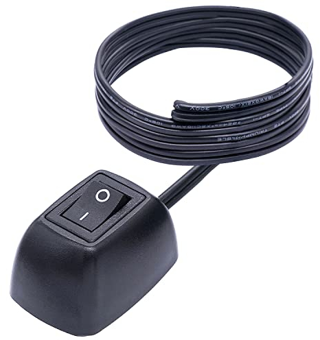 Taiss/100cm Auto DIY Schalter Paste Typ Knopf kfz Schalter 12V DC EIN/AUS SPST mit Leitungen, für Nebelscheinwerfer, LED Lichtleiste, etc. (1m Kabel) H-015-100CM