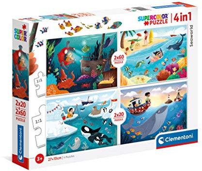 2 x 20pc + 2x 60pc Puzzle - Seaworld Age 3+