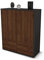 Stil.Zeit Highboard Ida, Korpus anthrazit matt, Front Holz-Design Walnuss (92x108x35cm), Push-to-Open Technik & Leichtlaufschienen