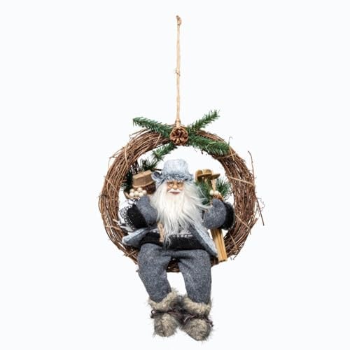 Weihnachtsmann Ski Kranz 30 cm