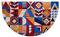 OLIVO.shop FANTASY 9 - Zerbino cocco colorato a mezzaluna, Zerbino Ingresso Esterno in Cocco, Tappetino Antiscivolo Colorato 40x65 cm Mezzaluna (GEOMETRIC)