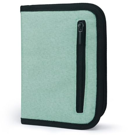 Yommie Federmäppchen XXL Federtasche Canvas Federmappe Mit Reißverschluss Schulmäppchen Mädchen Federschachtel Schlamppermäppchen Jungen Teenager Stifteetui Mäppchen Schule Türkis