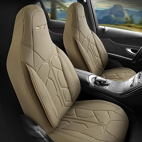 RC Royal Class Auto Sitzbezüge für Pilot Vordersitze Fahrer und Beifahrer kompatibel für Mazda 6 in Beige Pilot 1.3 das Sitzbezugsset Auto Zubehör Innenraum