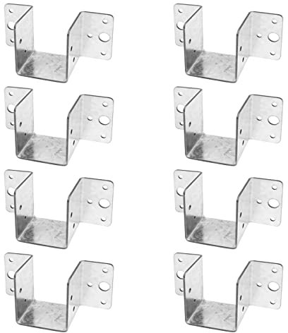 TSSS 8 PCS Mini Joist Hangers, Timber to Timber 50mm, Fit for Decking Pergola Garage Joists Raised Floors