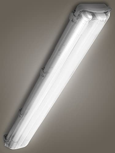 wowspeed Tubo LED con 2 tubo 60cm,18W 1800LM Tubo Fluorescente LED, 4000K Blanco neutro Luz de Techo LED, Impermeable IP65 Barra de Luz LED,Lámpara de Techo para Cocina Baño Garaje Oficina