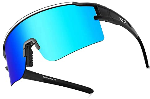 ZNBIOINA Polarisierte Sport-Sonnenbrille mit 3 austauschbaren Gläsern, coole Brille zum Autofahren, Radfahren, Angeln (N05)