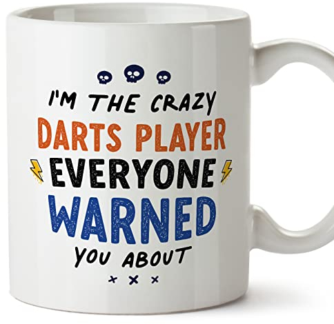 MUGFFINS Darts Player Mug - in English - Everyone Warned You About - Funny Gift for Colleagues - Ceramic 11oz Mug