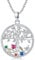 TwoAnts Baum des Lebens Kette 925 Sterling Silber Chakra Halskette DNA Anhänger Halskette Heilsteine Kette Lebensbaum Schmuck Baum des Lebens Geschenke für Frauen Mädchen