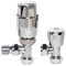 Chrome Angled Thermostatic Radiator Valves TRV Modern Radiator Valves 15mm x 1/2 (Set of 2) for Heated Towel Rails & Central Heating Radiators Radiator Valve Set