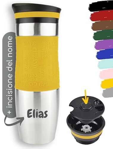 Milu® Thermobecher mit Gravur 450ml personalisiert - Valentinstagsgeschenke für Frauen & Männer I Geschenk Ideen Papa, Mama, Freund, Freundin, Geschenkideen zum Valentinstag, Geschenke (Mango)