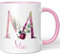 JUNIWORDS Tasse, Miu, Name Anfangsbuchstabe Initial Alphabet Floral Buchstabe M Monogramm Motiv, Rosa (5529267)