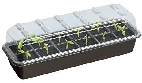 Muddy Hands 12 Cell Windowsill Propagator - Perfect Plant Germination Seedling Seed Stater Tray Kit (Made from 100% Recycled Plastic)
