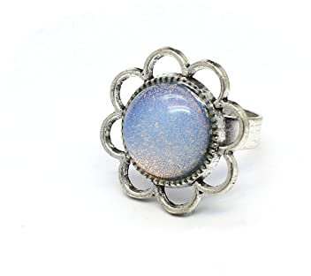Verstellbare Damenringe – Persönlichkeit,Unregelmäßige Blumeneinlage,Natürlicher Lapislazuli-Opal,Ringe Für Paar-Fingerring,Schicke Hochzeitsfeier,Tägliches Tragen Von Ornamenten,Weiß,Verstellbar