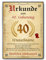 Tigerlino® Personalisierte Urkunde zum 40. Geburtstag Geburtstagsurkunde Jahrgang 1985 Geschenk Männer Frauen 40 Jahre Geburtstagsgeschenk Geburtstagskarte 40. Geburtstag Geschenkidee personalisierbar