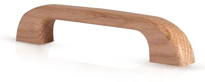 Gedotec Möbelgriff aus Holz |1 Stück | Griffe für Küchenschränke inkl. Befestigungsmaterial | MASSIMO | Möbelgriffe Eiche roh mit BA 112 mm | Türgriffe für Schränke - Schrankgriffe