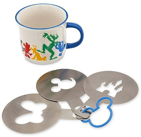 Disney Juego de taza y plantillas de café de Mickey Mouse y sus amigos