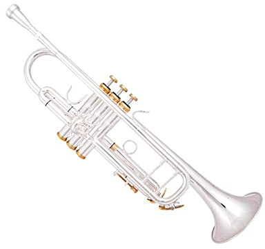 Student Trompete Bb-Standardtrompete, Gelber Messingkörper, Silberner Goldener Schlüssel, Professionelle Musikinstrumente Mit Koffer Trompete