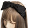 axy Haarreif mit große Schleife 20 cm x 6,5cm Satin bezogen - Wunderschön Damen Stirnband Haarschmuck Haarreifen HRS5 (Schwarz)