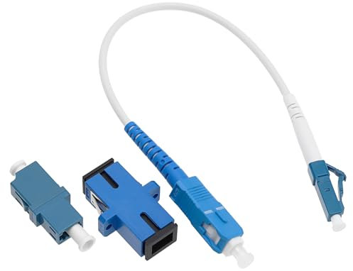 Câble de Raccordement à Fibre Optique LC/UPC-SC/UPC Cordon de Raccordement Optique Monomode Simplex avec Adaptateurs et Coupleurs à Fibre Optique 20cm